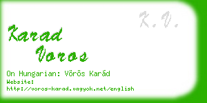 karad voros business card